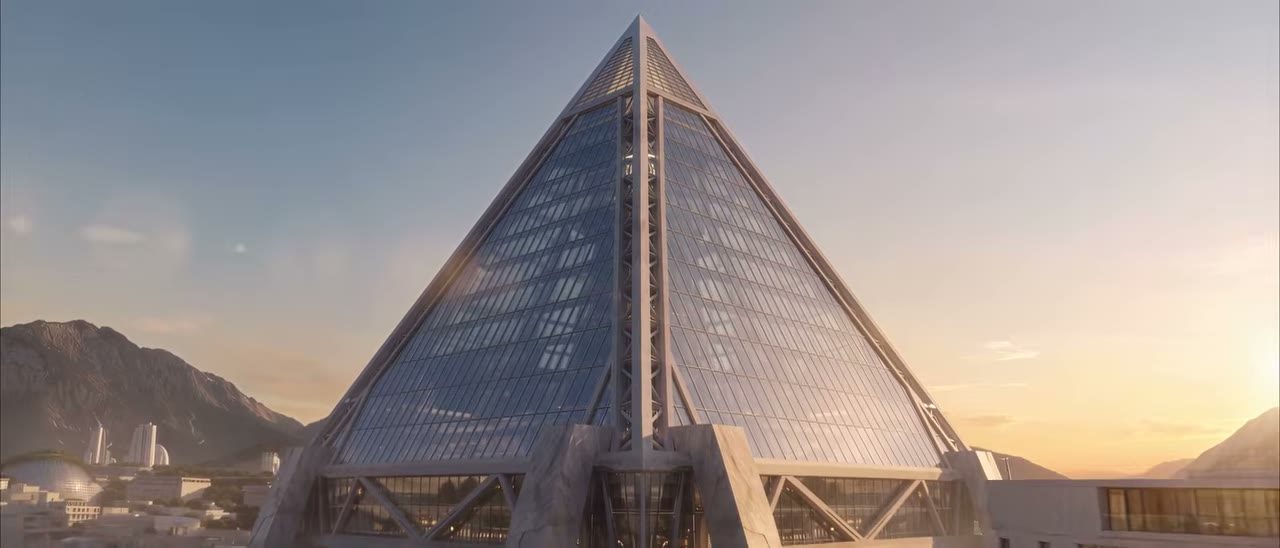 A glass pyramid in Veil of Maya