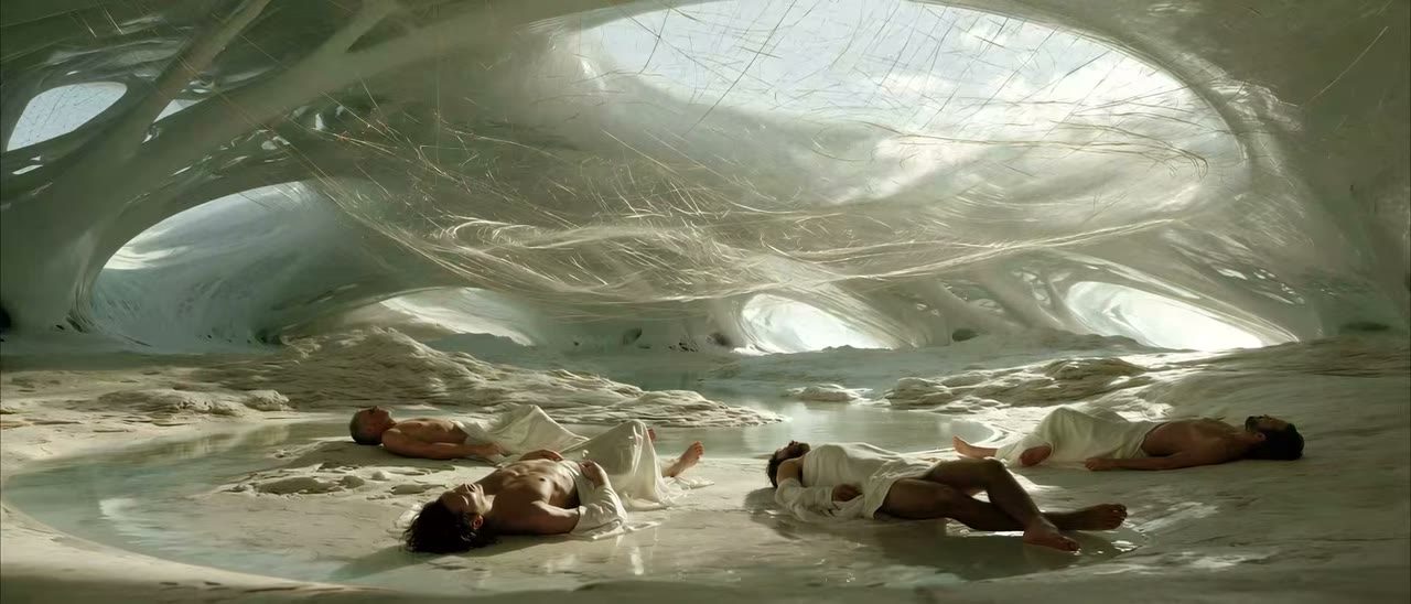 A sculpted white interior in Veil of Maya