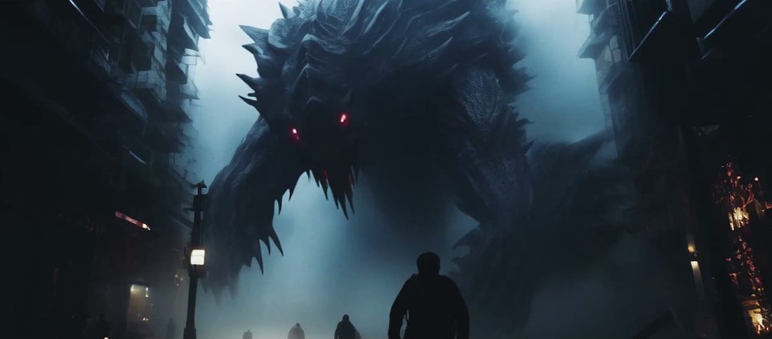 The monster in the street, frame 3 of 7